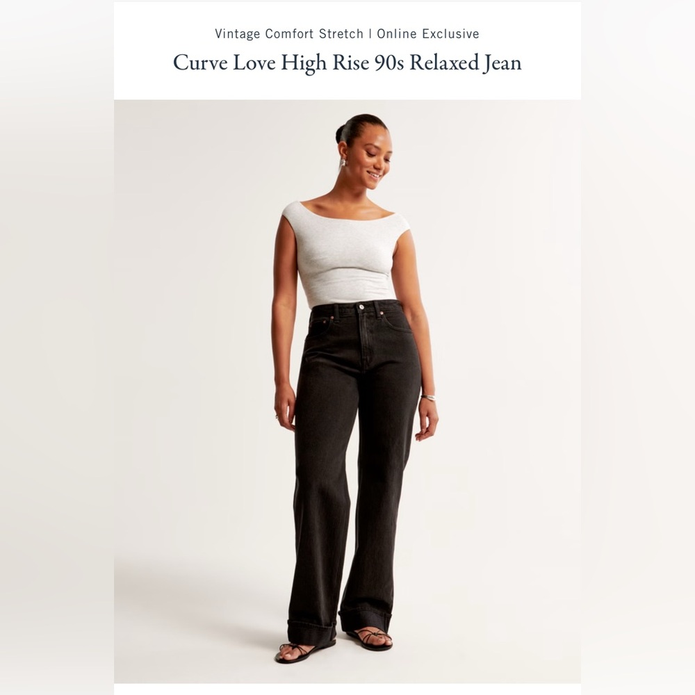 90s Relaxed High Rise Curve Love Black Cuffed Jeans
